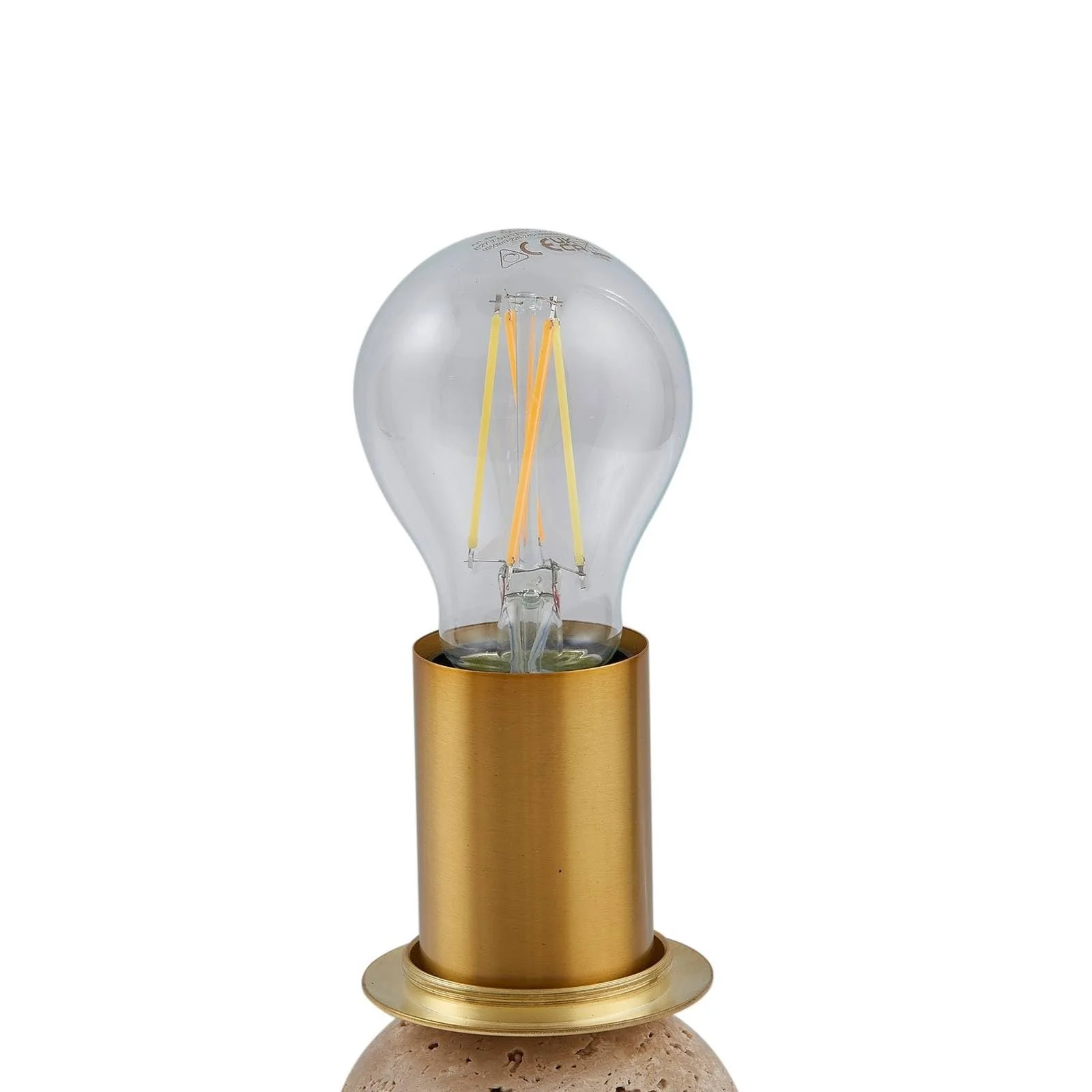 Настільна лампа Lindby Kirstan сучасна білий камінь 1 лампочка E27, фото №10