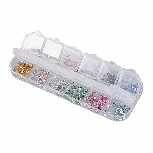 Стразы для ногтей FRCOLOR Цветные Высокого Качества в Практичном Контейнере - Фото 1