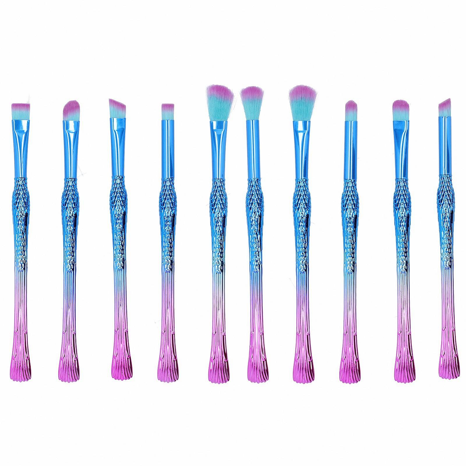 Набір кистей для макіяжу 10 штук Mini Full Set Professional Rouge Eyeliner Augenbrauenpinsel Makeup Tools (M009), фото №2
