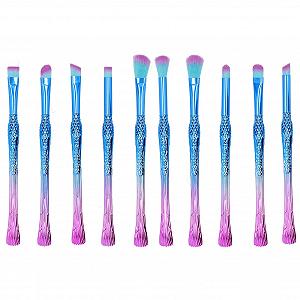 Набір кистей для макіяжу 10 штук Mini Full Set Professional Rouge Eyeliner Augenbrauenpinsel Makeup Tools (M009) synthetic.ua - Фото 1