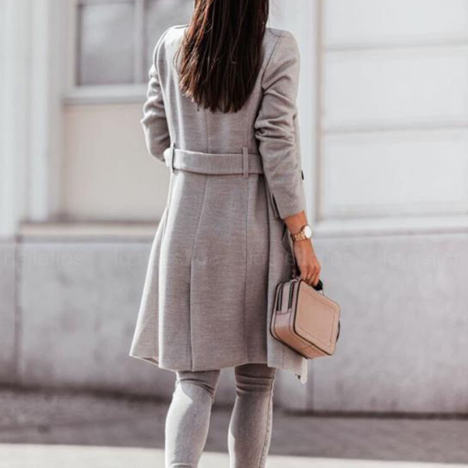 Жіноче Двобортне Зимове Пальто-тренч, фото №5