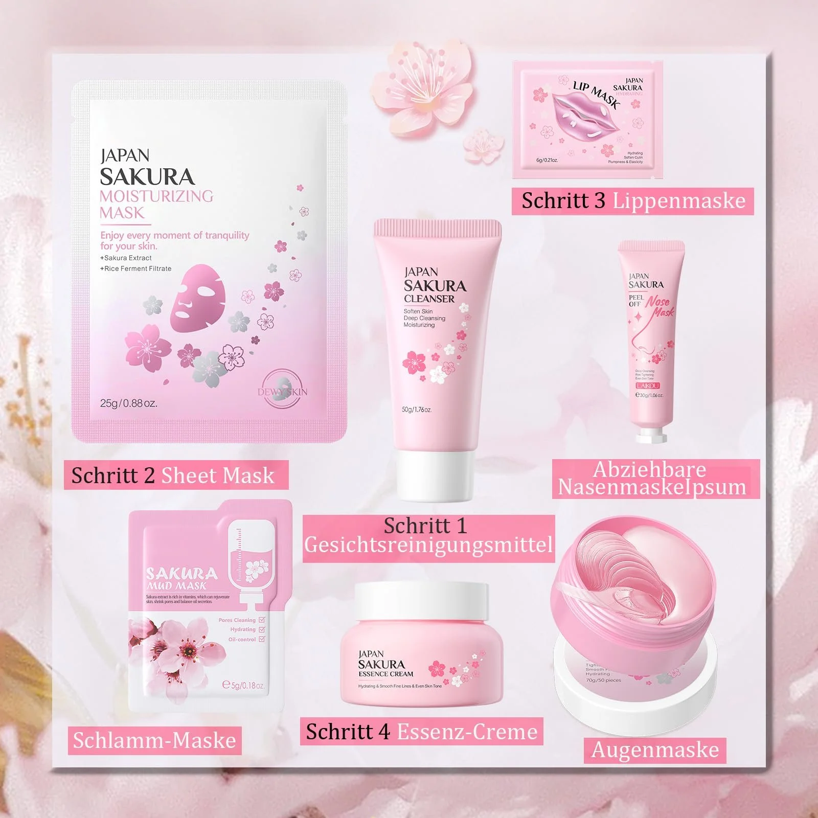 Набір для догляду за шкірою Sakura, 19 шт, фото №6