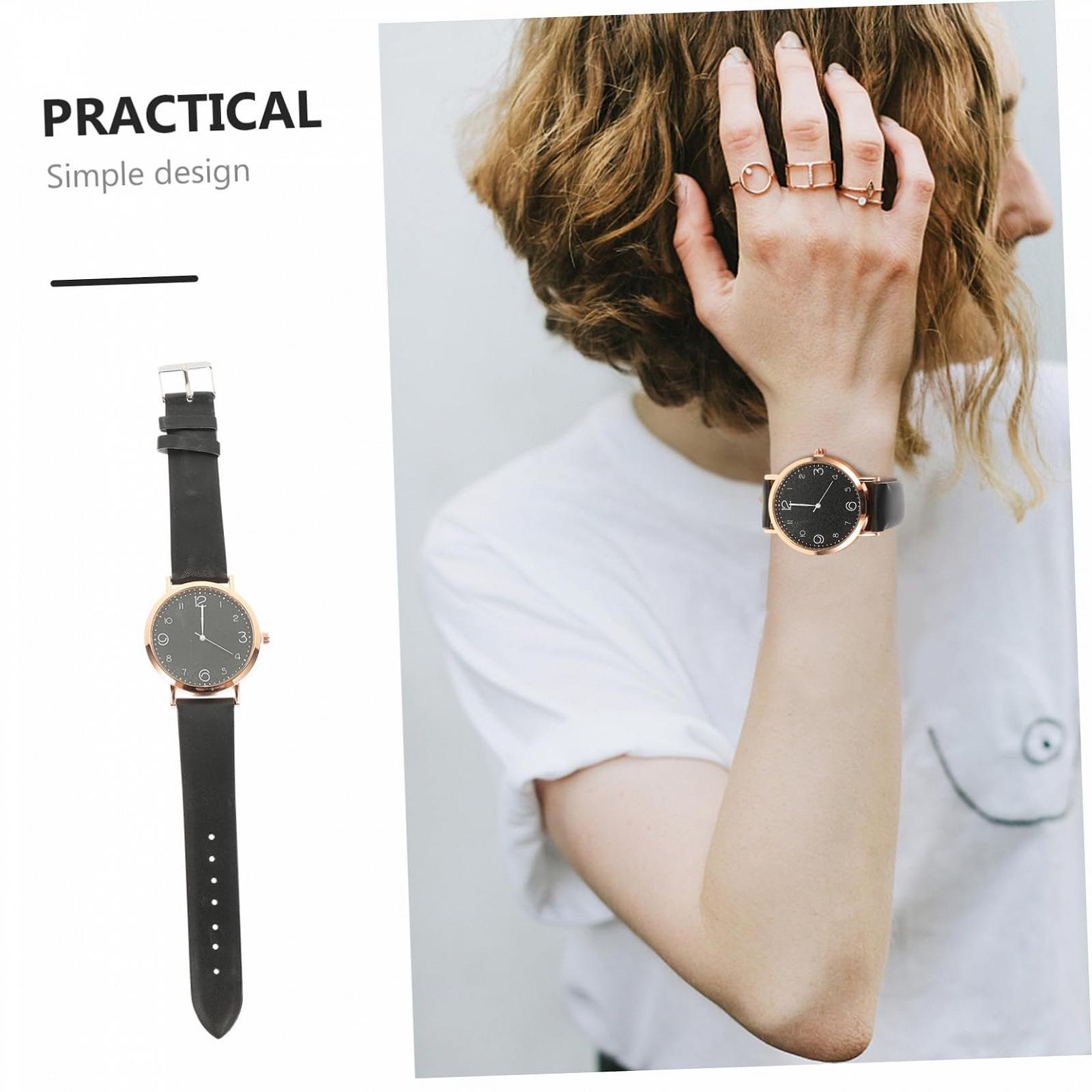 Женские часы PartyKindom Стильные Минималистичные Аналоговые Часы с Кожаным Ремешком, фото №4 Женские часы PartyKindom Стильные Минималистичные Аналоговые Часы с Кожаным Ремешком, фото №4