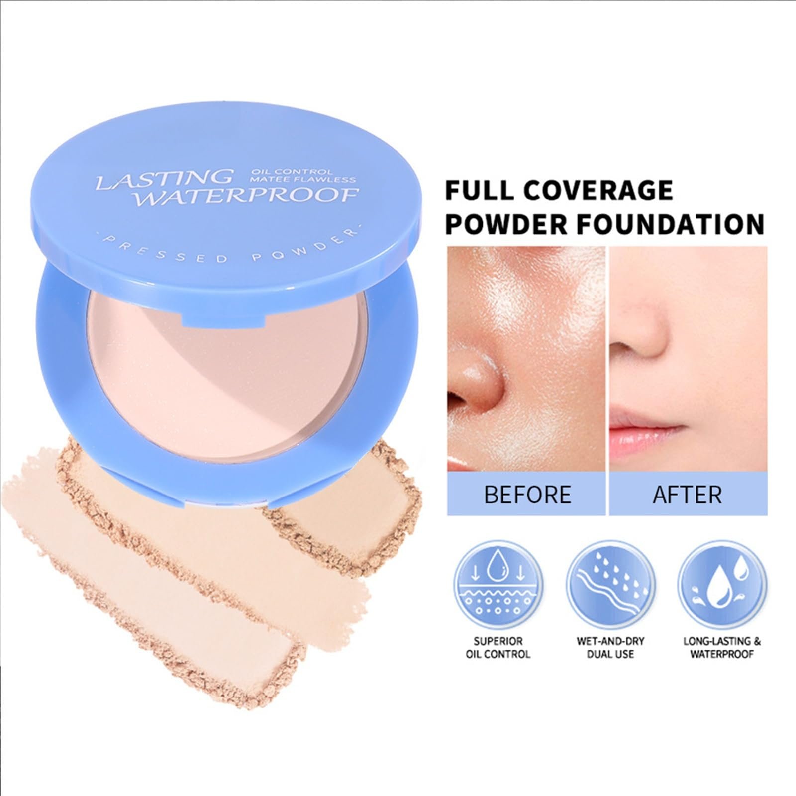 Пудра пресована Matte Perfection Pressed Powder, матуюча, для контролю жирності, тон 01 IVORY, фото №2