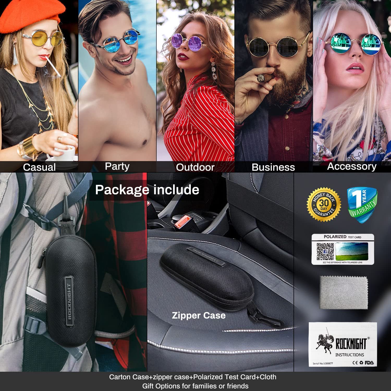 Солнцезащитные очки Круглые ROCKNIGHT Gothic Steampunk Поляризованные UV400 Protection Ретро, фото №6 Солнцезащитные очки Круглые ROCKNIGHT Gothic Steampunk Поляризованные UV400 Protection Ретро, фото №6