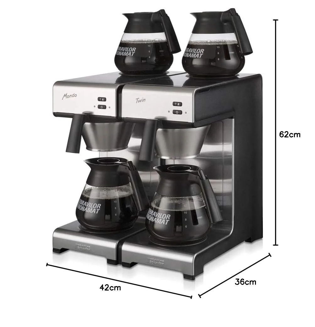 Кофеварка Bonamat Mondo Twin с 4 стеклянными кувшинами 1.7 л 400 В, фото №6