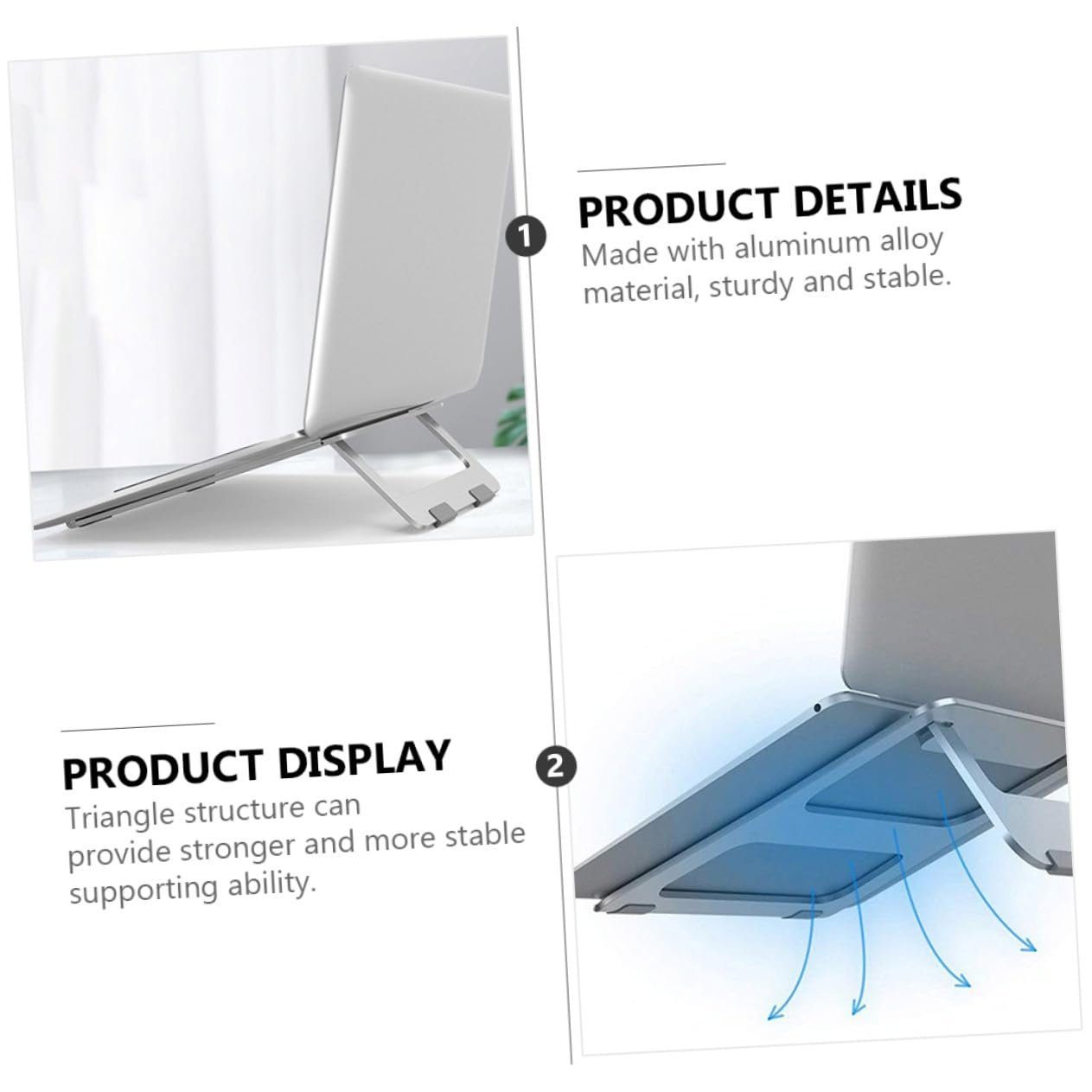 Підставка для ноутбука SEWACC Сплав алюмінію складана Ергономічна нековзна Міцна, фото №4 Підставка для ноутбука SEWACC Сплав алюмінію складана Ергономічна нековзна Міцна, фото №4