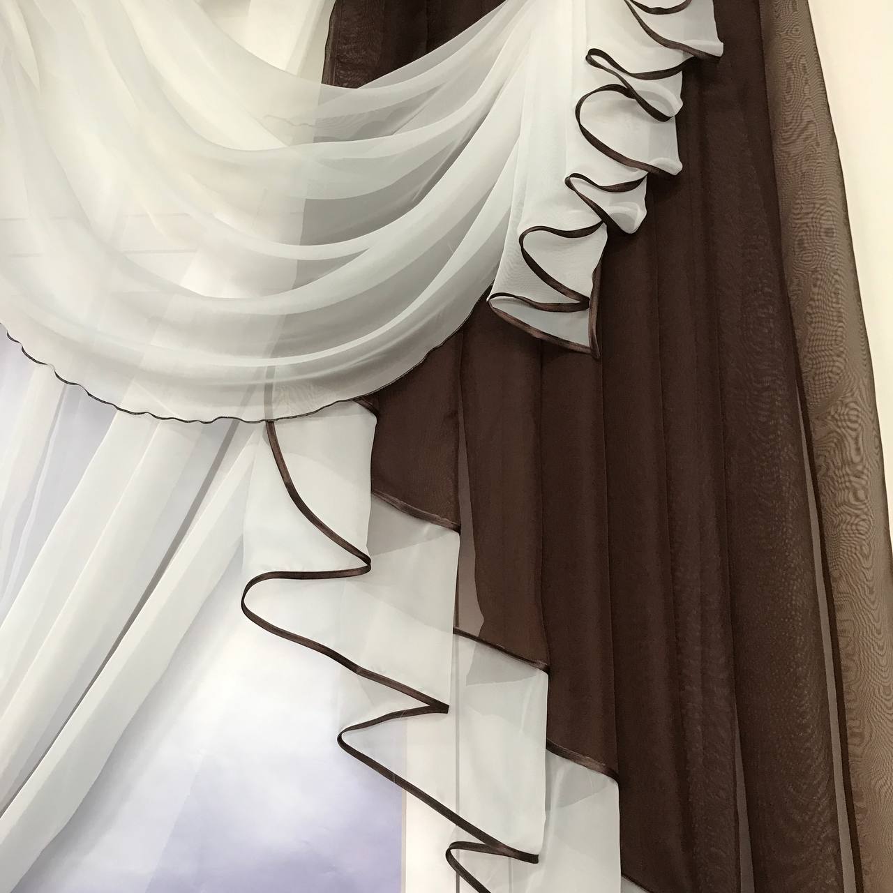 Короткая тюль в детскую ALBO 200x160 cm Шоколад (KU-176-14), фото №7