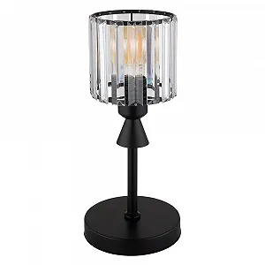 Настольная лампа GLOBO LIGHTING Металлическая Акриловые кристаллы 1x E27 Высота 34,3 см Черная - Фото 1
