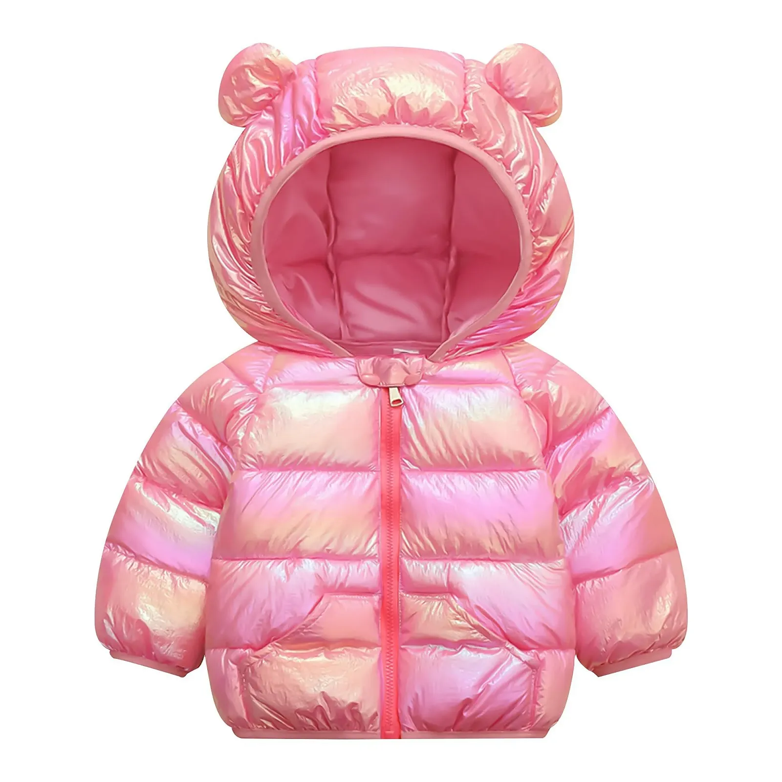 Детская зимняя куртка Baogaier с капюшоном, водонепроницаемая, ветронепроницаемая, легкая, теплая, стеганая куртка-пуховик, блестящая зимняя куртка, унисекс, для мальчиков и девочек, осенняя одежда, 1-5 лет, фото №1