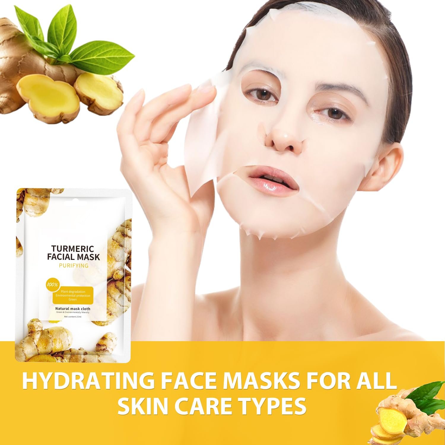 Маска для обличчя Turmeric (10 шт. в упаковці), фото №4