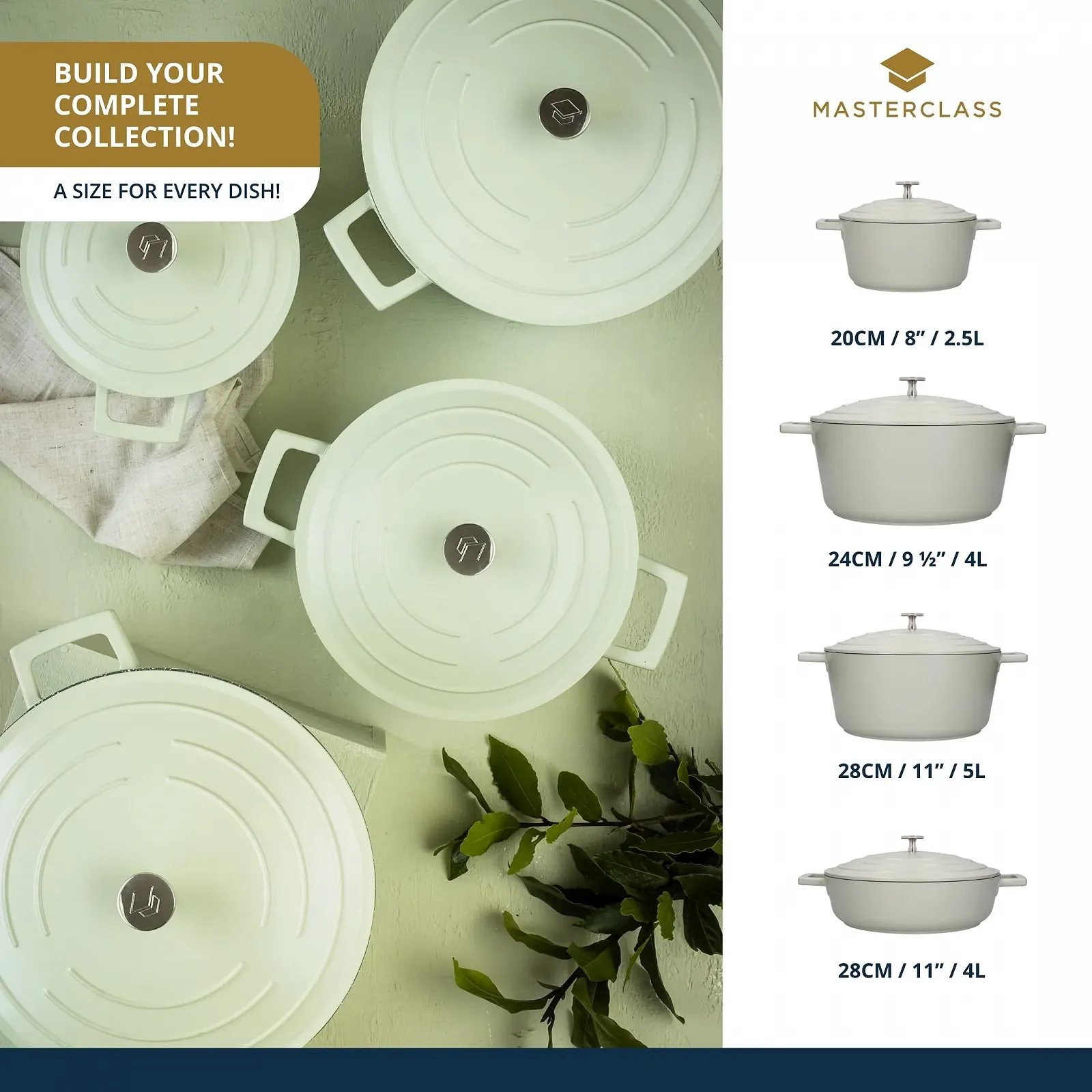 Каструля MasterClass Small литий алюміній 2.5 л 20 см М'ятна, фото №8 Каструля MasterClass Small литий алюміній 2.5 л 20 см М'ятна, фото №8