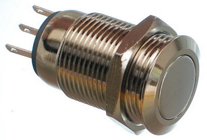 Кнопка антивандальна VJ Parts d18mm стрижка 16mm h27mm 3 контакту, фото №1