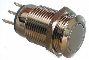 Кнопка антивандальна VJ Parts d18mm стрижка 16mm h27mm 3 контакту - Фото 1