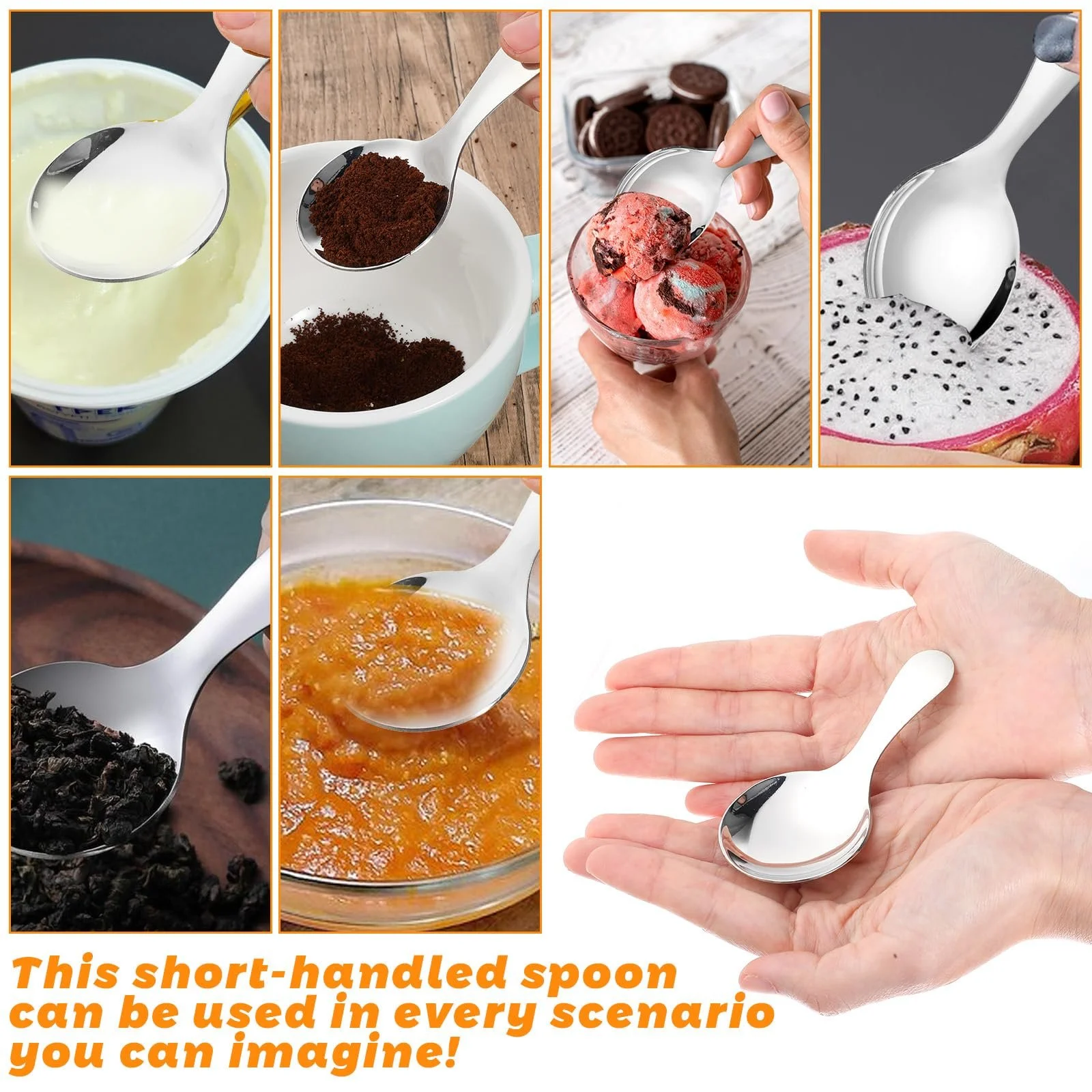 Ложка Кавова з короткою ручкою з нержавіючої сталі 6 шт., фото №7