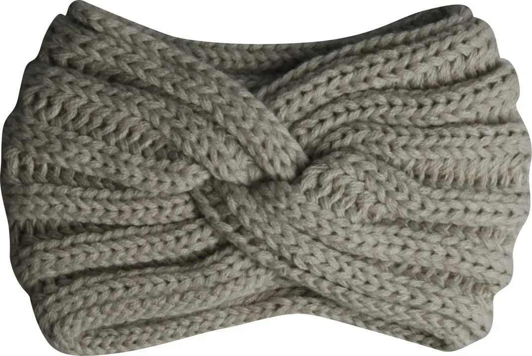 Пов'язка на голову В рубчик Capelli New York Вузол Сіро-коричневий, фото №1 Пов'язка на голову В рубчик Capelli New York Вузол Сіро-коричневий, фото №1