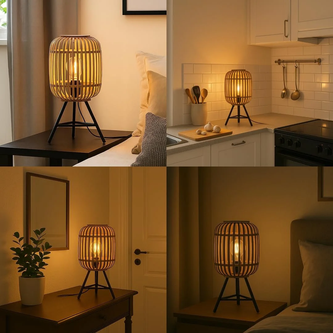 Настільна лампа BRILLIANT Woodrow 1x A60 E27 60 Вт Світло-коричневий, фото №8