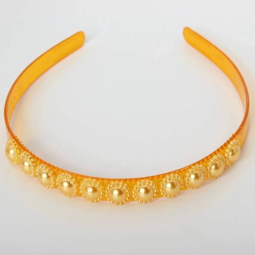 Обруч для волосся з квітами та бісером Designer Boho, жовтий, фото №4