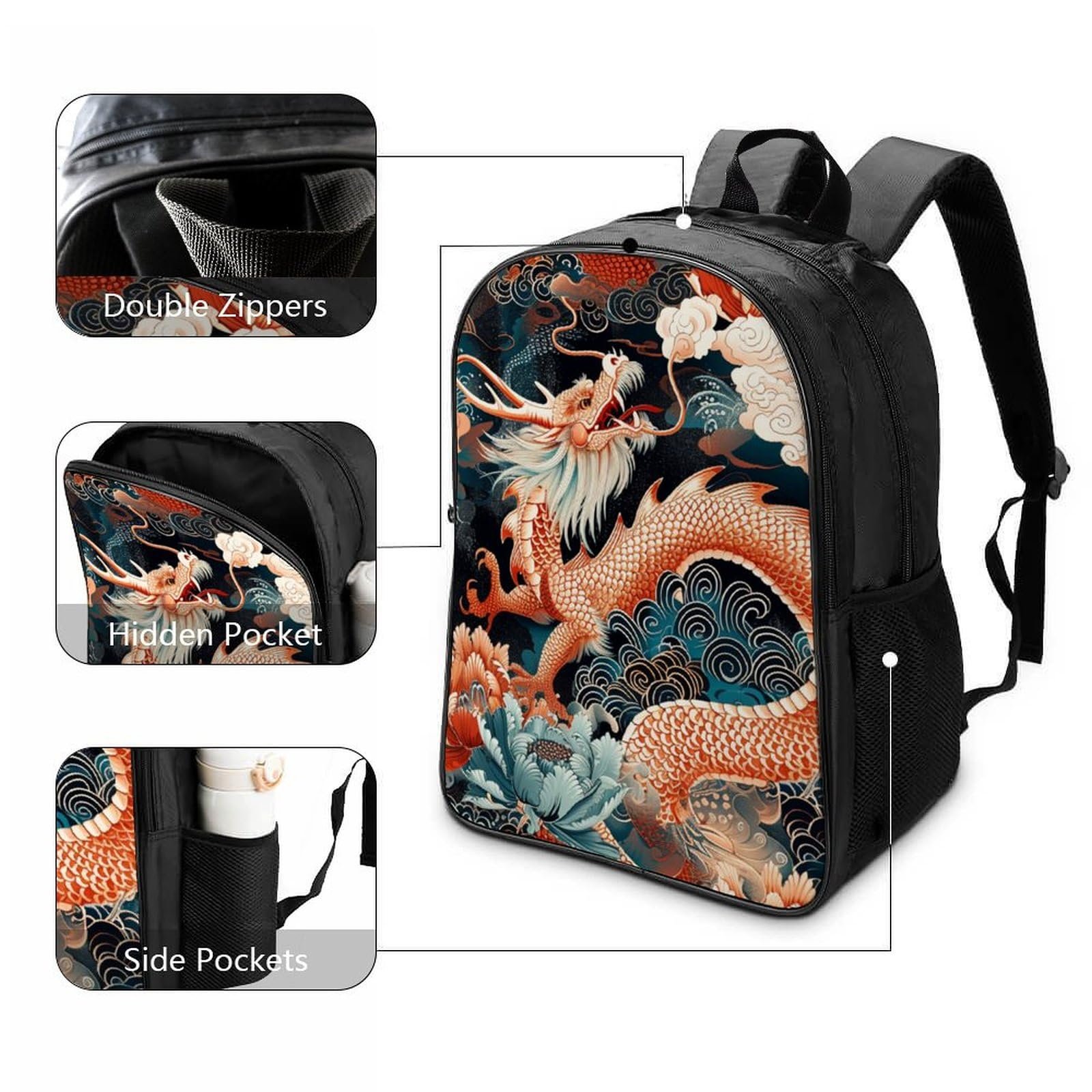 Шкільний рюкзак Dragon DPEOANEBN Style-7, 40 x 28 x 16 см, фото №3