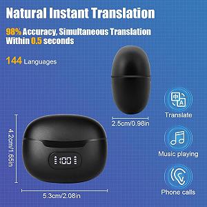 Наушники-переводчики Ainiv AI, Bluetooth-наушники Мгновенный перевод на 144 языка, Двухсторонние synthetic.ua - Фото 1