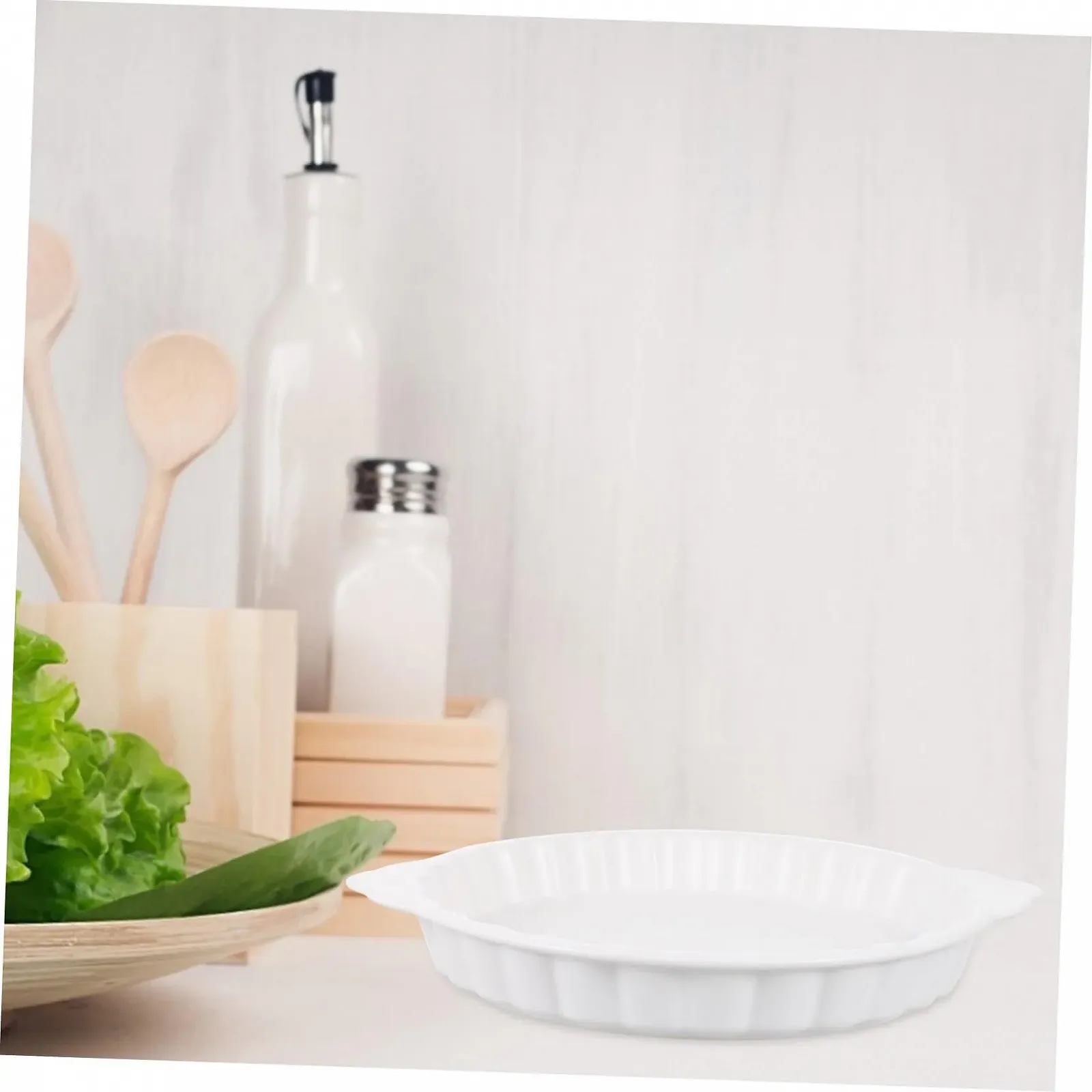 Керамическая форма для запекания Круглая с ручками Термостойкая Белая, фото №8 Керамическая форма для запекания Круглая с ручками Термостойкая Белая, фото №8