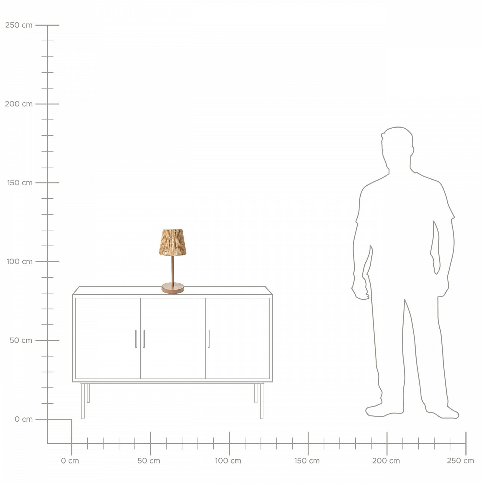 Настільна лампа Beliani Hanger в стилі бохо з паперовим плетеним абажуром та матовою залізною основою коричнева, фото №8