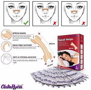 Смужки для носа (x100 Великі/Large) Пластирі від хропіння synthetic.ua - Фото 1