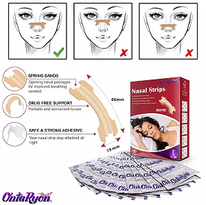 Смужки для носа (x100 Великі/Large) Пластирі від хропіння synthetic.ua - Фото 1