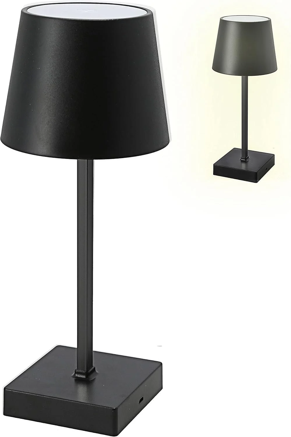 Настільна лампа LED Акумуляторна 26 см Чорна, фото №2