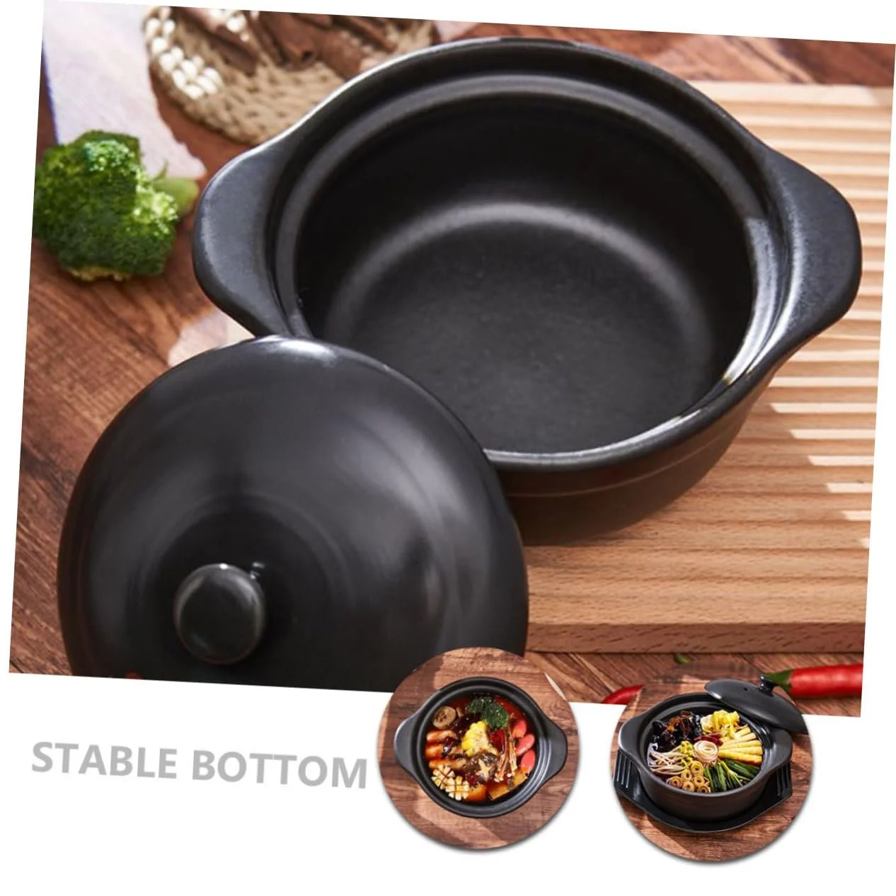 Кастрюля керамическая с крышкой антипригарная, фото №8