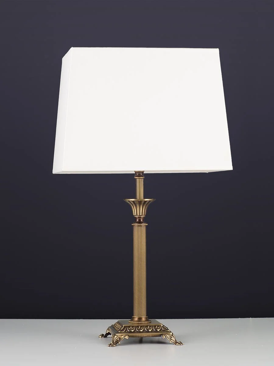 Настільна лампа 403775/2 в стилі модерн, антична латунь, 1xE14 Білий прямокутний, фото №3