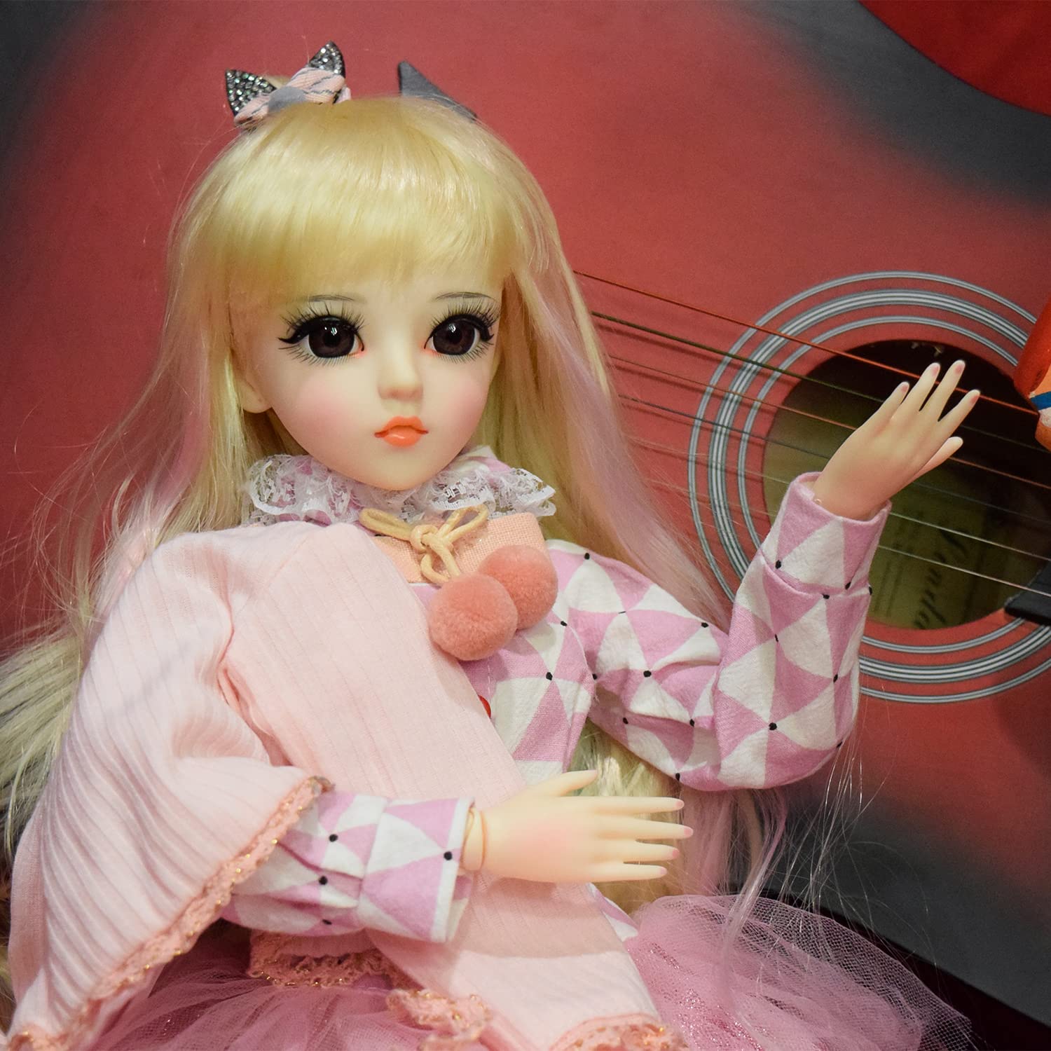 Кукла EVA BJD 1/3 Ball Mechanical Jointed с полным набором одежды пальто обувь волосы носки штаны аксессуары высота 24 дюйма (Abby), фото №8