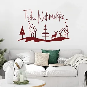 Настільна наклейка GRAZDesign Merry Christmas 64 x 40 см Темно-червона - Фото 1