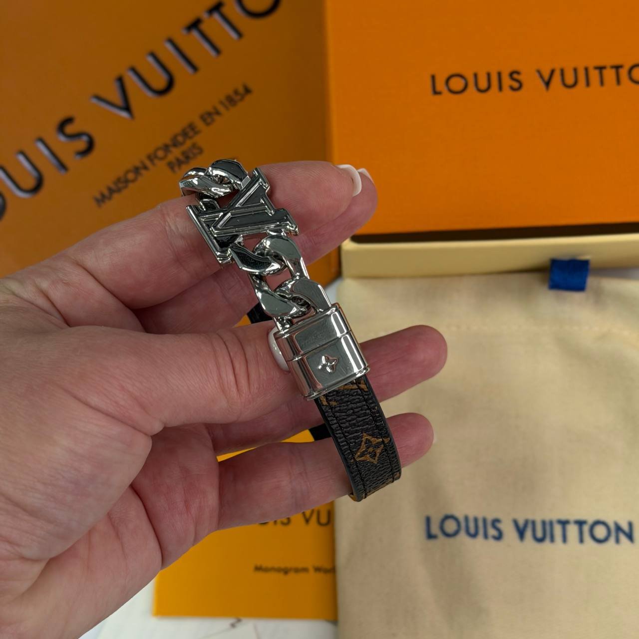 Мужской браслет Louis Vuitton Monogram Brown, фото №3
