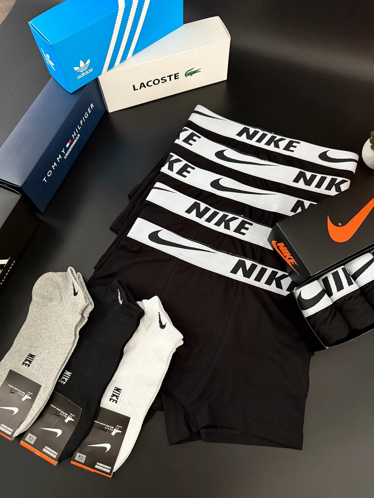 Чоловічі труси боксери Nike чорні Найк, фото №7