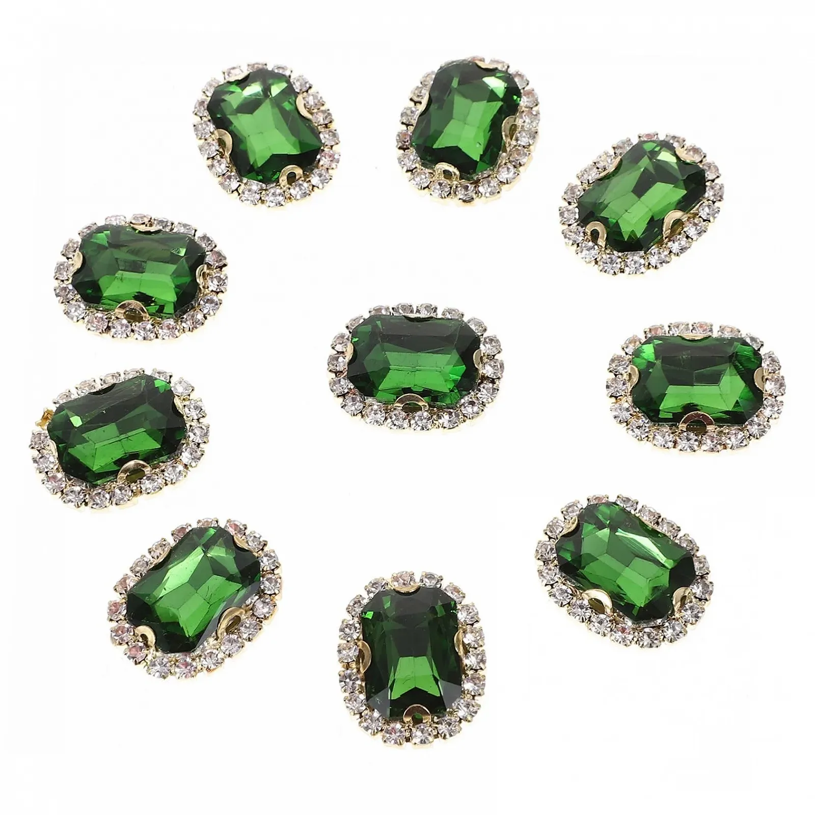 Стрази Пришивні 20 шт., блискучі, для одягу, сумок та аксесуарів, матеріали для творчих проєктів, фото №1