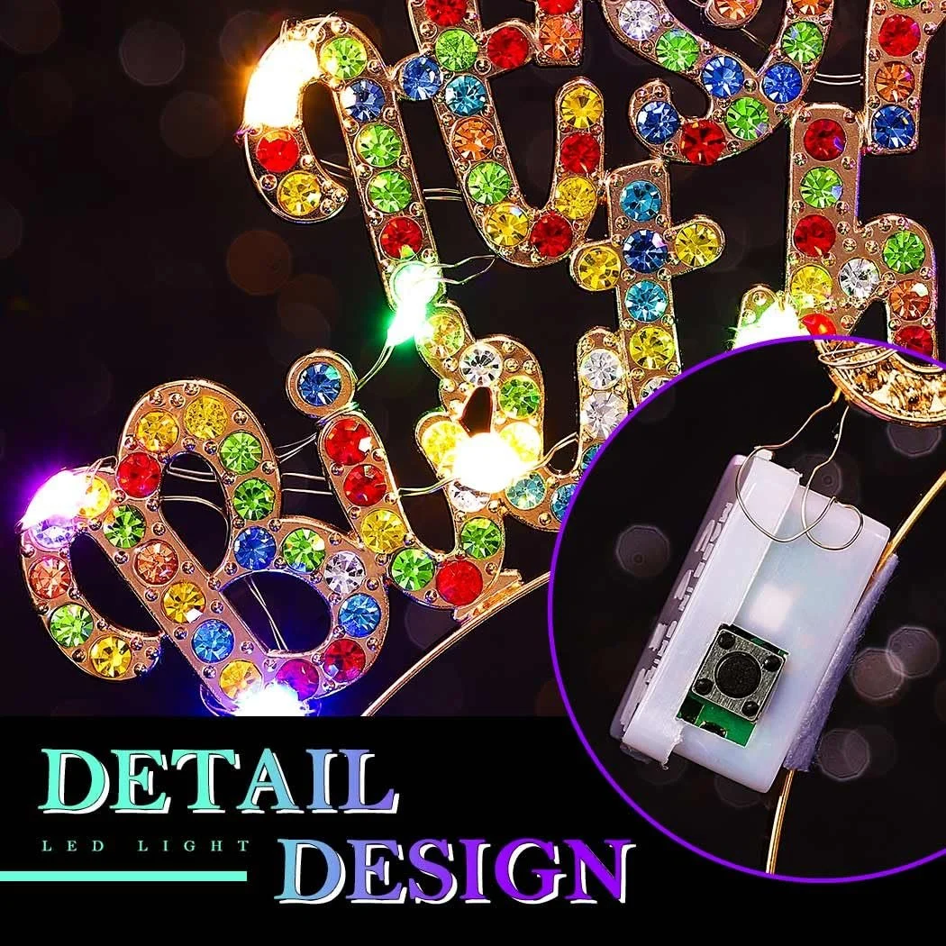 Обруч на голову Свiтиться З Днем народження LED, фото №4