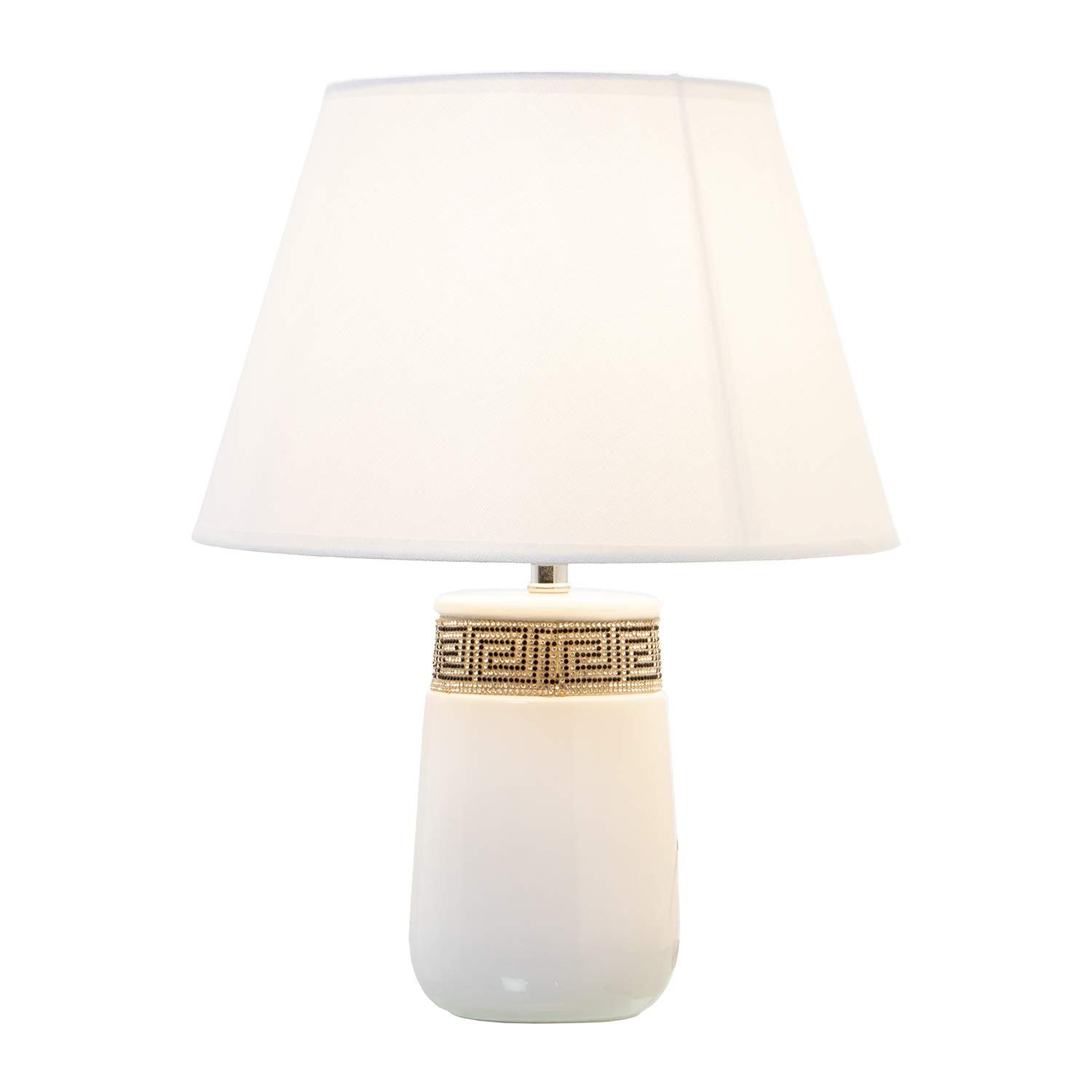 Настільна лампа DRW Керамічна зі стразами Біла 30 x 39 см, фото №2