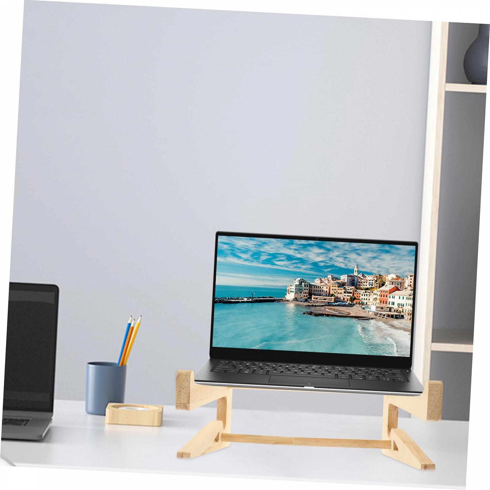 Підставка для ноутбука Sewroro, ергономічна, дерев'яна, портативна, для столу, фото №6