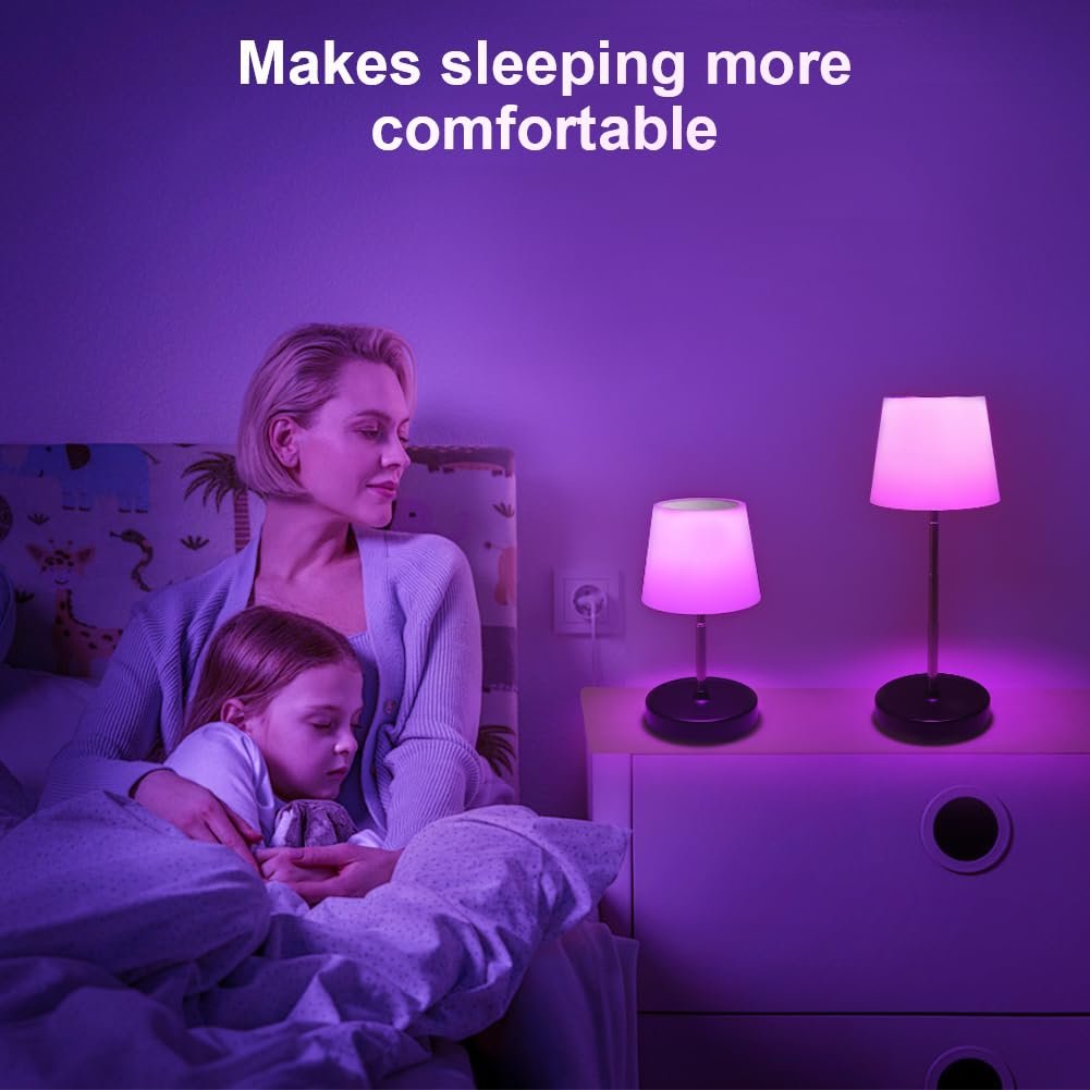 Світлодіодна настільна лампа HOTUT бездротова сенсорна регульована за висотою 16 кольорів RGB USB-C, фото №8