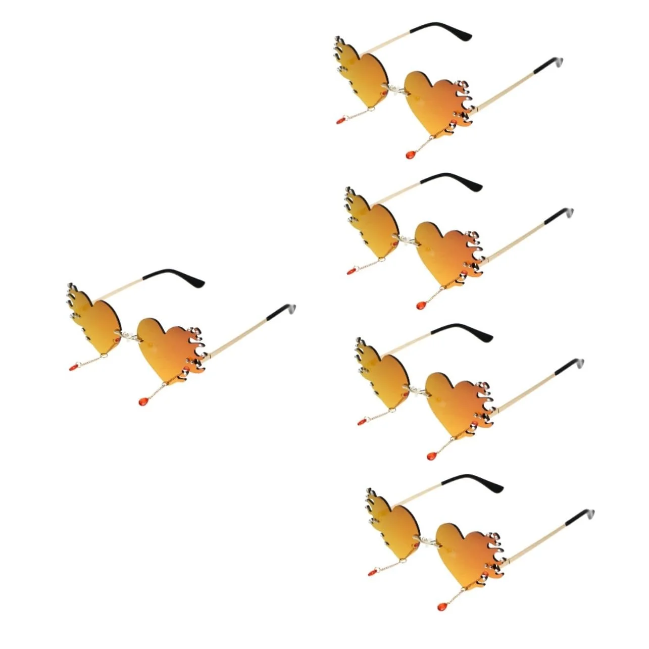 Солнцезащитные очки Сердце PACKOVE Набор из 5, фото №1