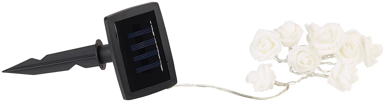 Сонячна LED Гірлянда Lunartec Mini 10 Білих Троянд Теплий Білий, IP44, 1 м, фото №3