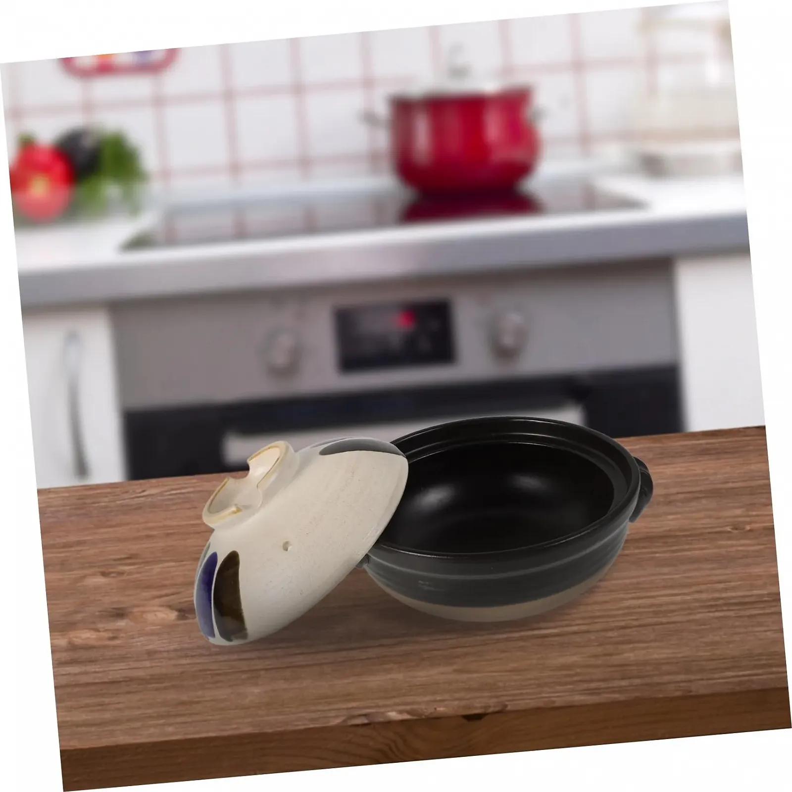 Керамическая кастрюля TIDTALEO с крышкой, термостойкая, для супов и рагу, для открытого огня, фото №8