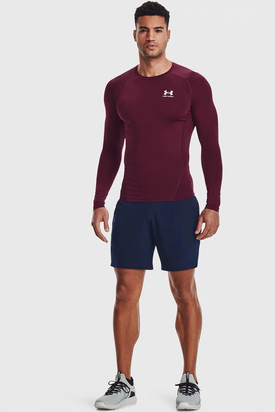Лонгслів UA HG Armour Comp LS бордовий  S, фото №2