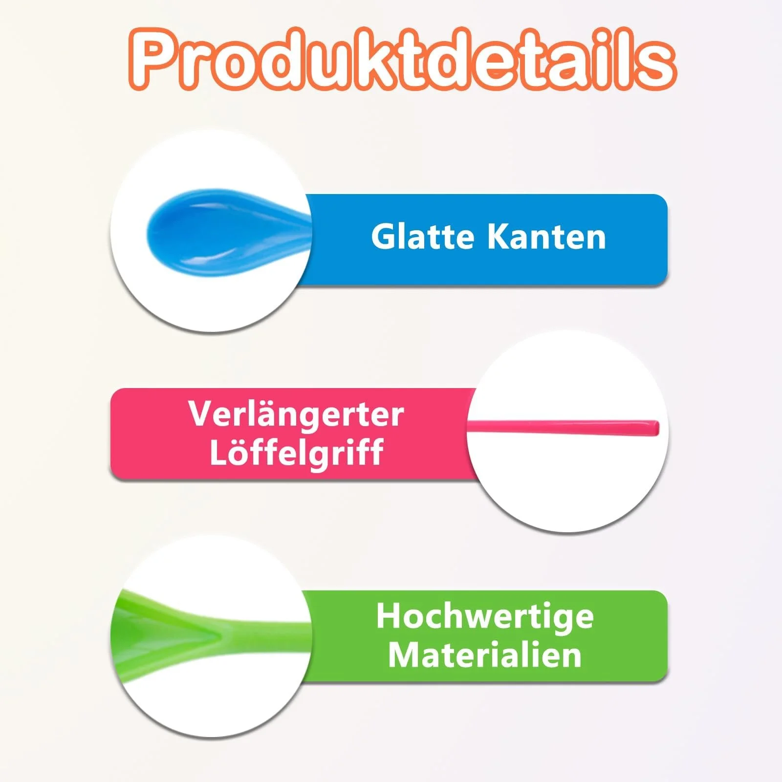 Ложки, Набір 12 штук, Пластикові, Довгі, фото №3