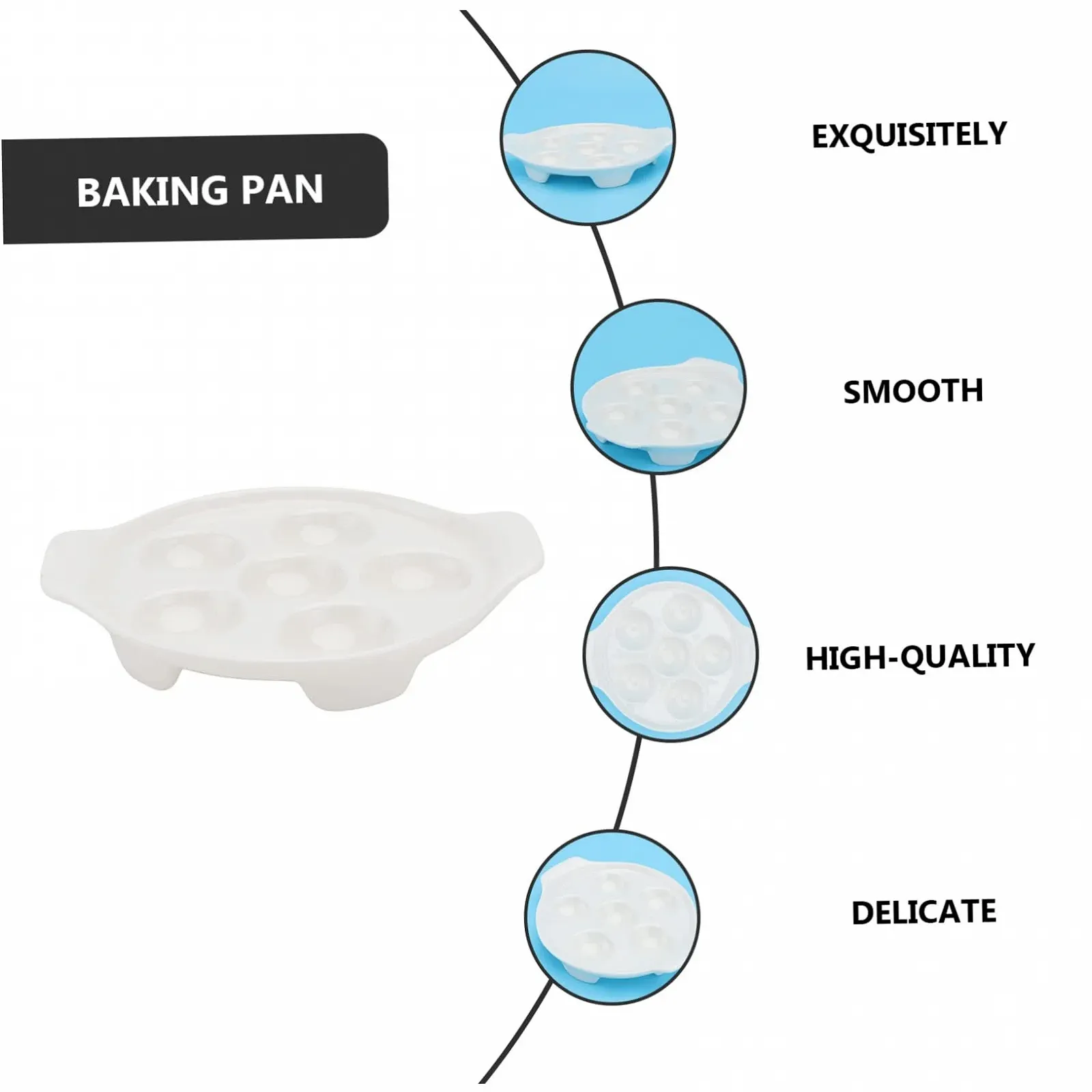 Форма для улиток 6 отверстий Керамика Белый, фото №3