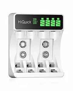 Зарядний пристрій для акумуляторів HiQuick AA/AAA з LCD-дисплеєм, 4 слоти - Фото 1