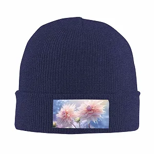 Шапка Тепла, затишна шапка з 3 кольоровими квітками та 1 принтом synthetic.ua - Фото 1