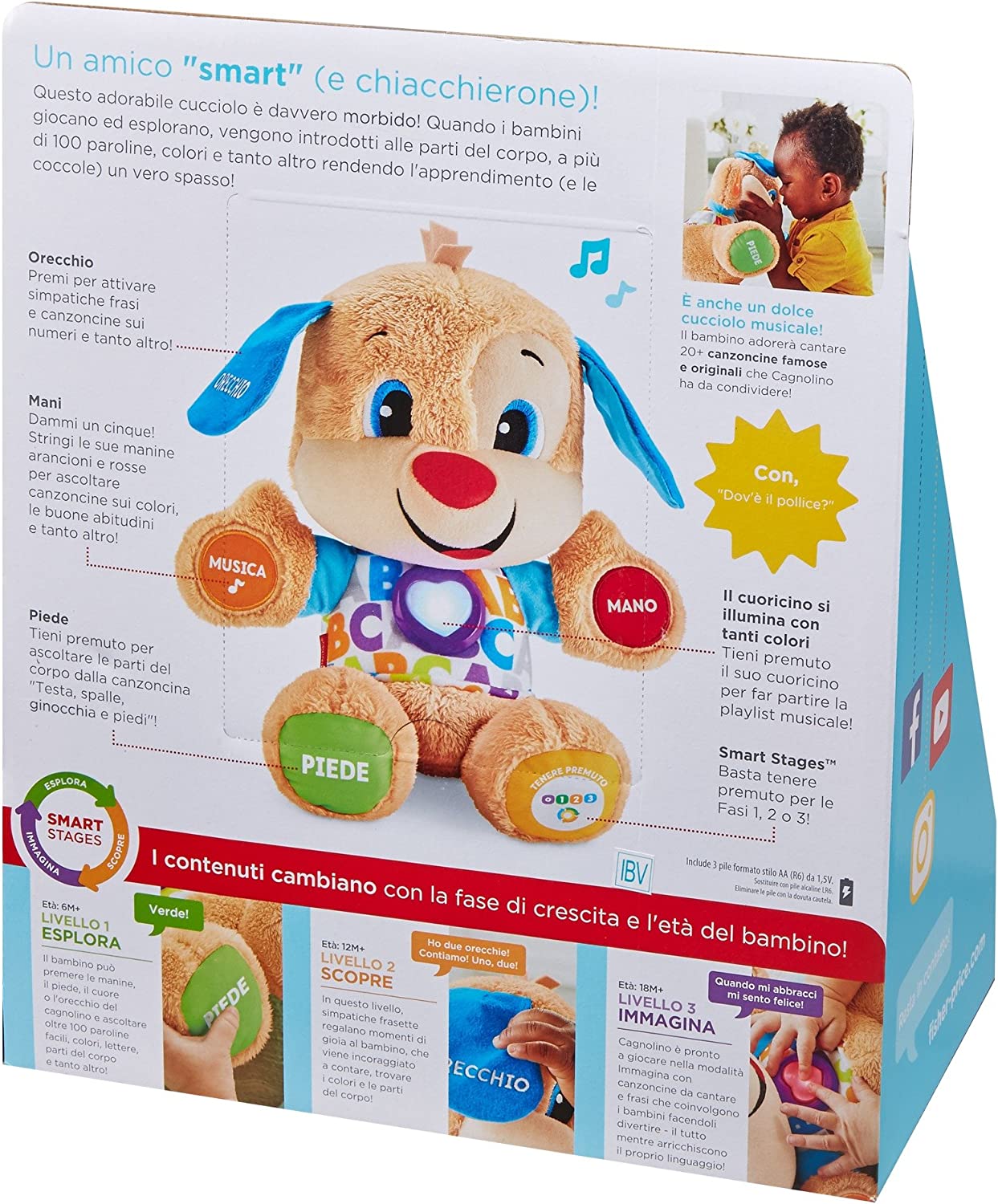 Интерактивная плюшевая игрушка Fisher-Price Puppy Learning Toy с подсветкой и умными этапами , фото №5