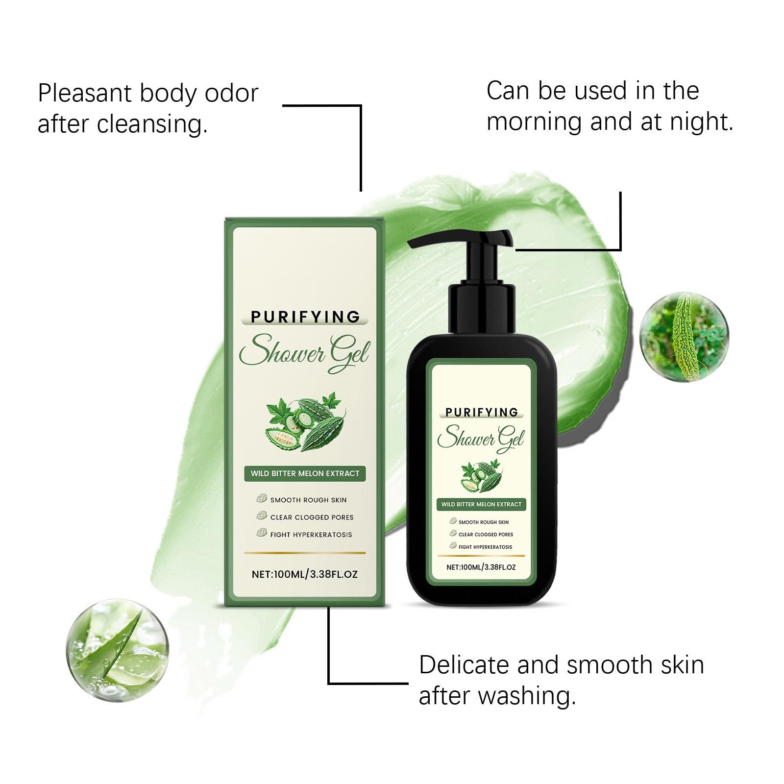 Гель для душу BHA Wild Bitter Melon Extract для зменшення акне на спині та гіперкератозу, фото №6 Гель для душу BHA Wild Bitter Melon Extract для зменшення акне на спині та гіперкератозу, фото №6